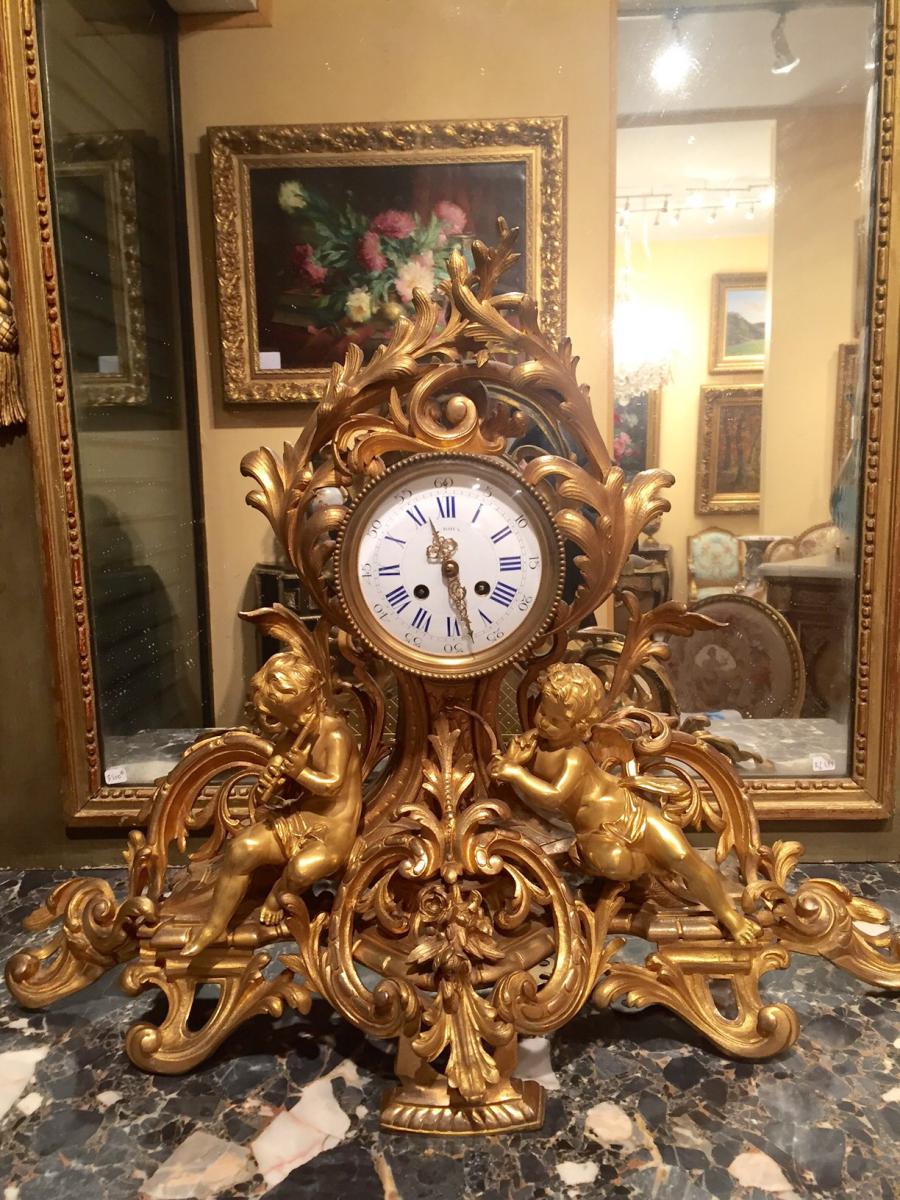 Napoleon III Bronze Clock And Candelebras-photo-2