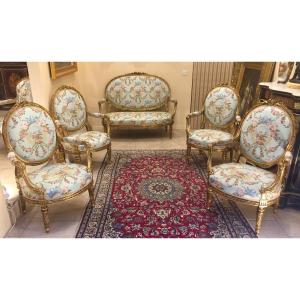 Louis XVI Style Giltwood Salon
