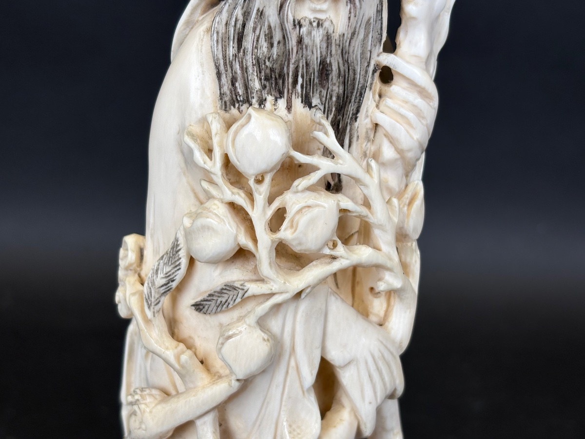 Beautiful Carved Ivory Sculpture, China, With Cites Certification-photo-3