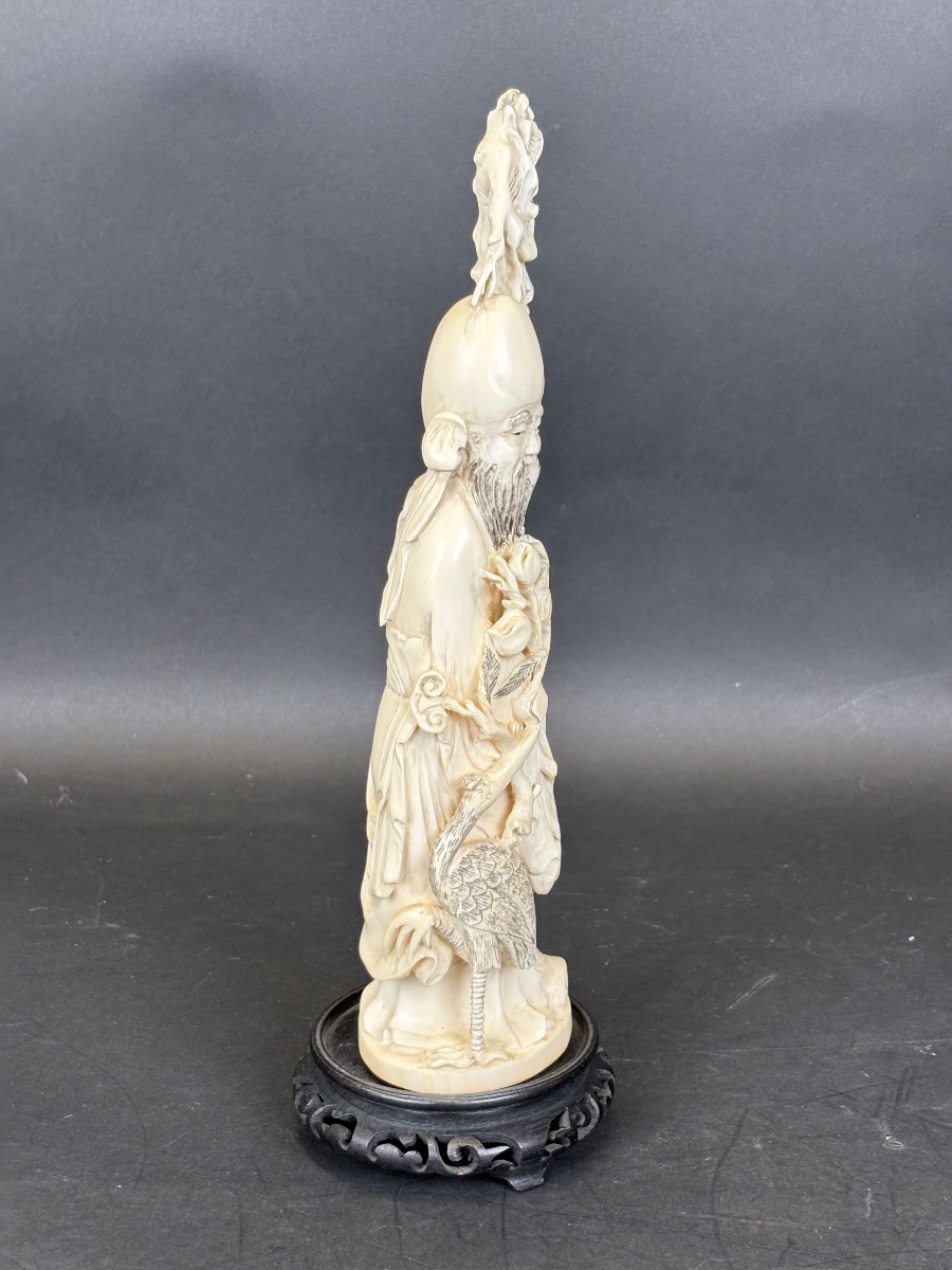 Beautiful Carved Ivory Sculpture, China, With Cites Certification-photo-3