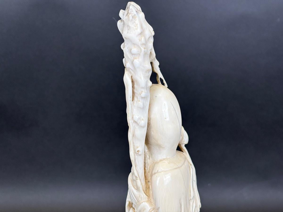 Beautiful Carved Ivory Sculpture, China, With Cites Certification-photo-7