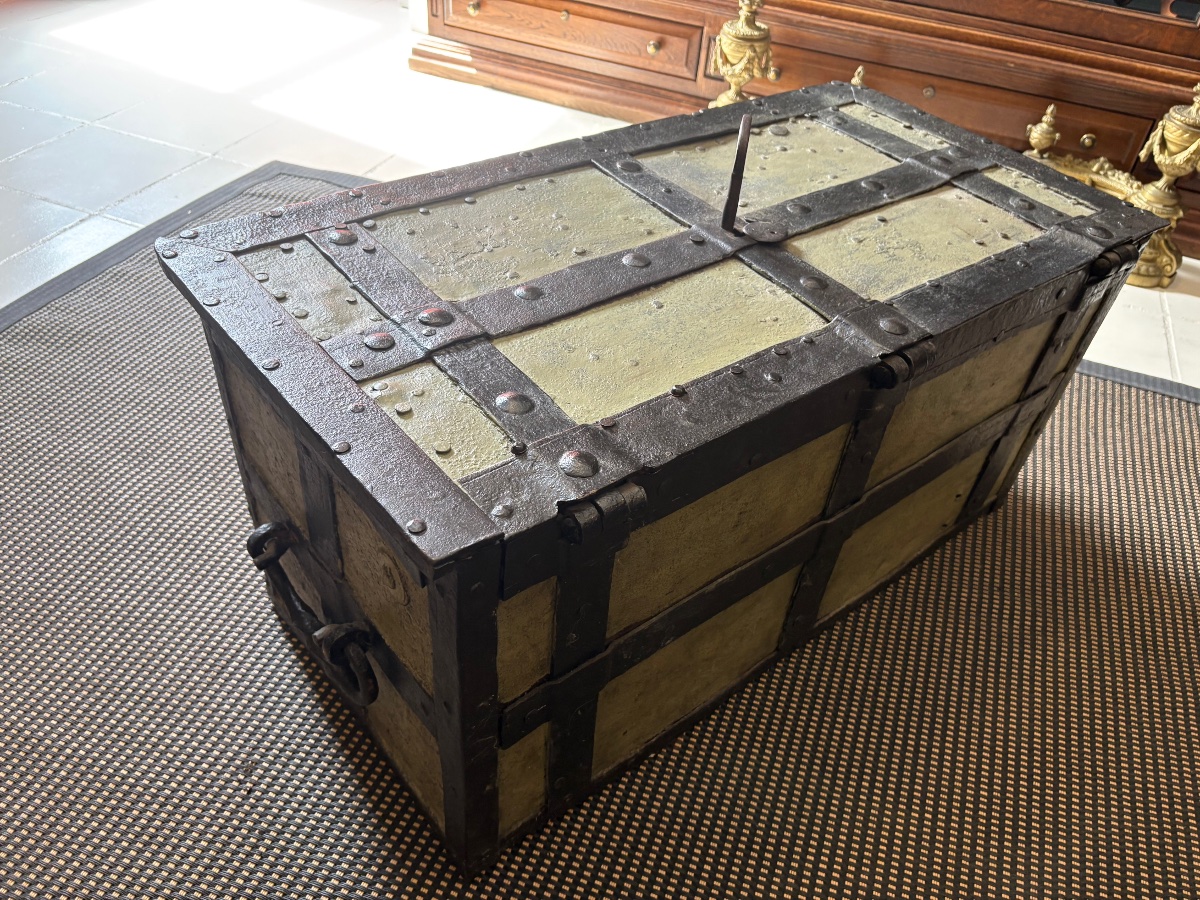 Antique German Iron Casket, 17th/18th Century-photo-4