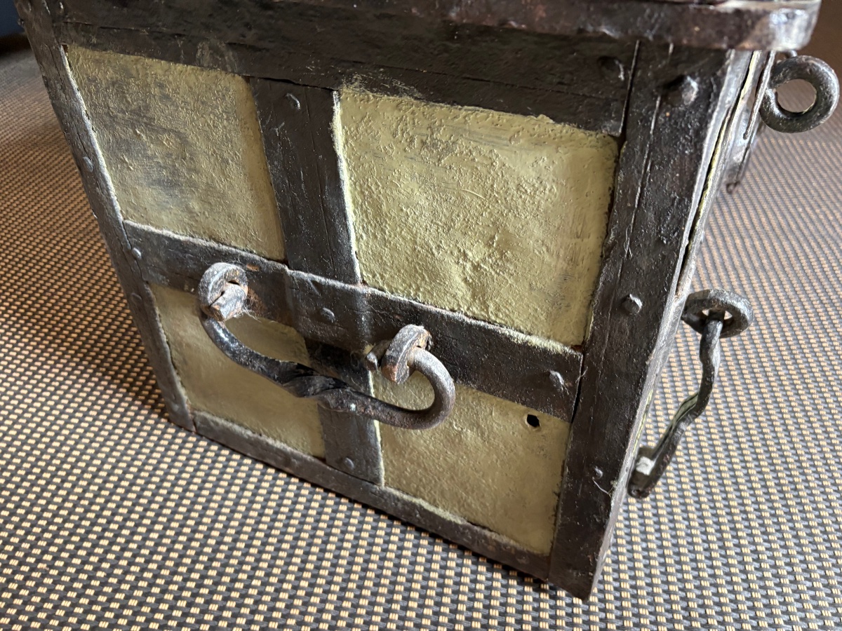 Antique German Iron Casket, 17th/18th Century-photo-5