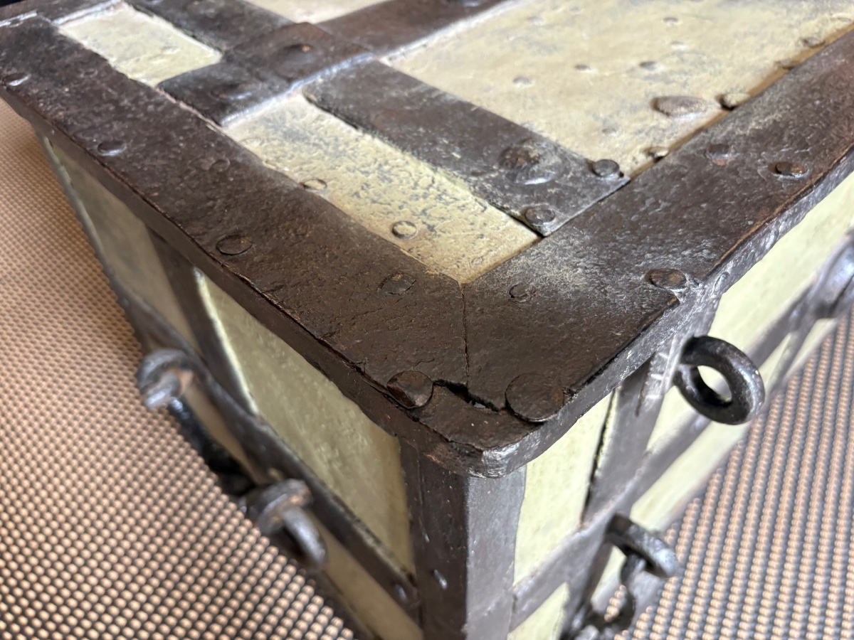Antique German Iron Casket, 17th/18th Century-photo-6