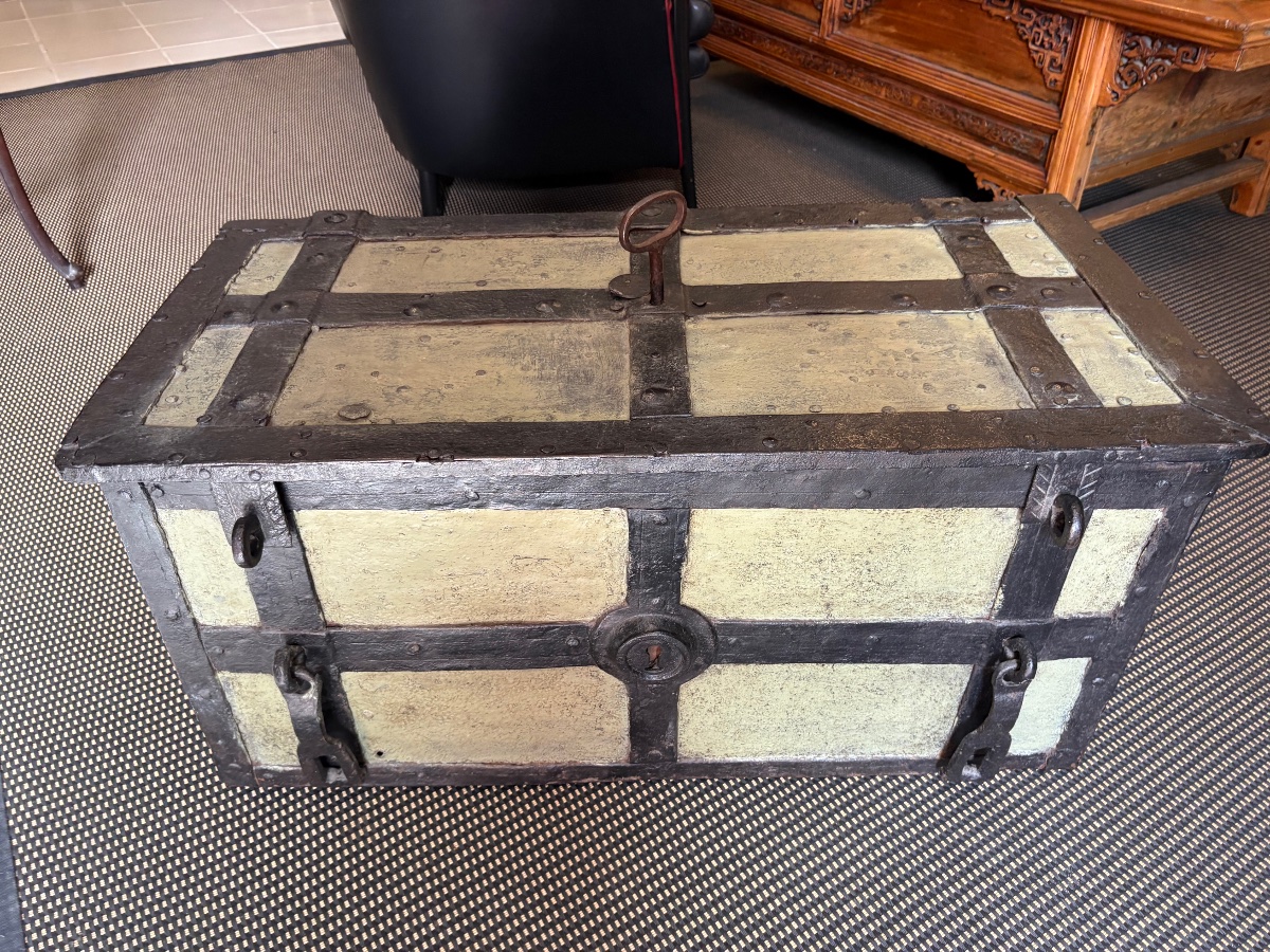 Antique German Iron Casket, 17th/18th Century
