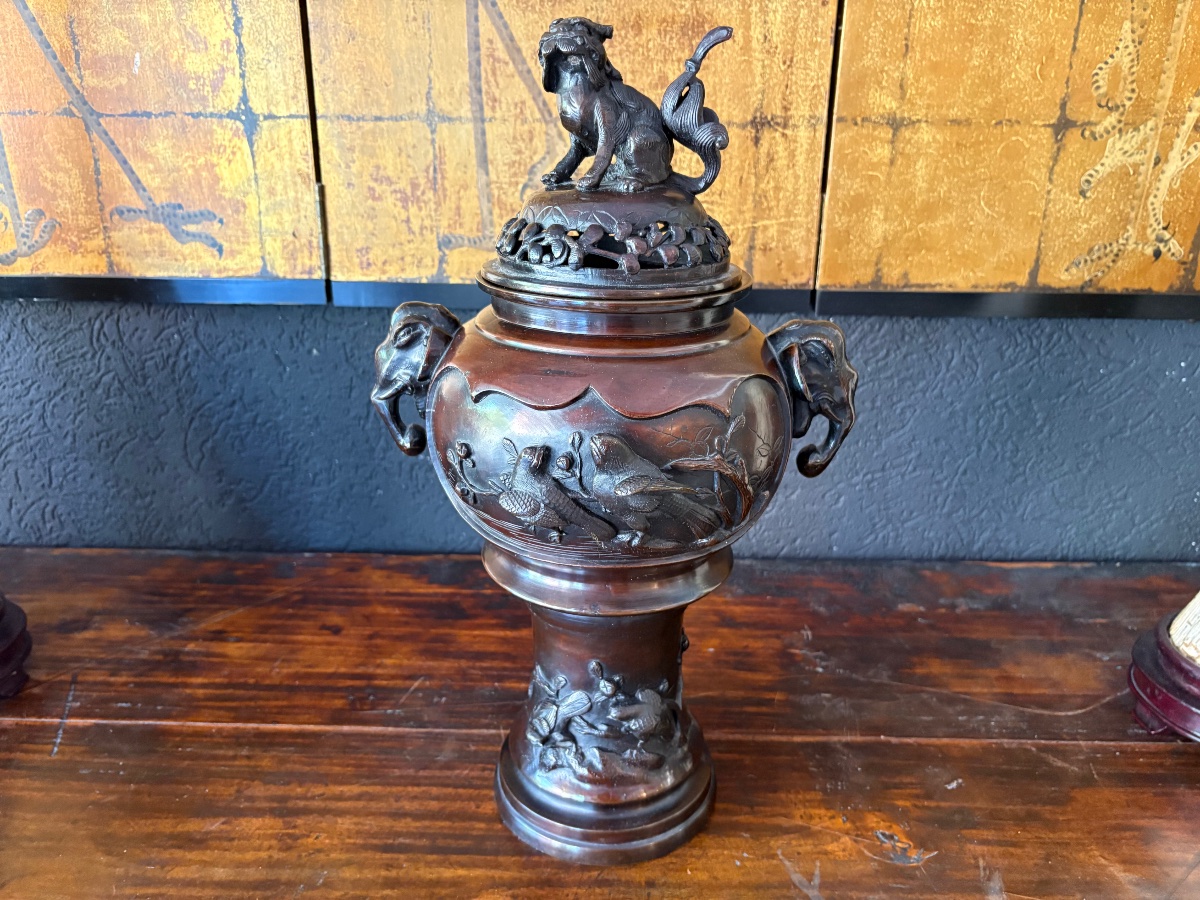 Koro en bronze japonais, époque Meiji (1868-1912)