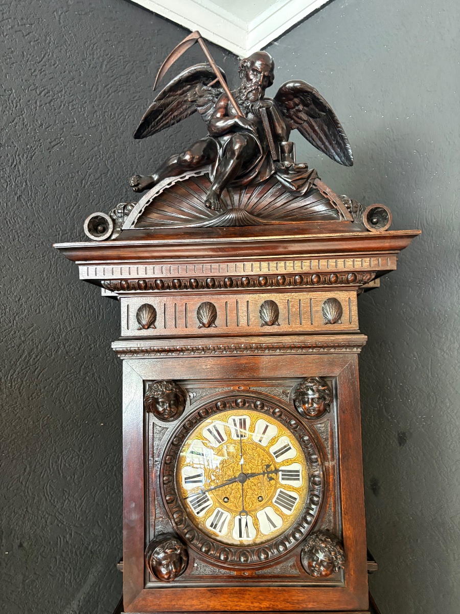 Horloge de parquet ancienne, signée Egisto Gajani, Florence, datée 1873-photo-3