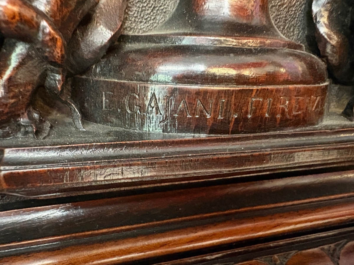 Horloge de parquet ancienne, signée Egisto Gajani, Florence, datée 1873-photo-2