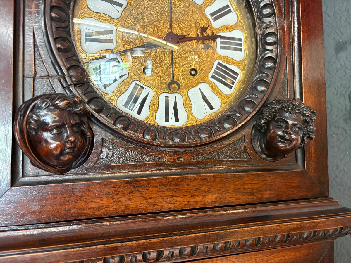 Horloge de parquet ancienne, signée Egisto Gajani, Florence, datée 1873-photo-1