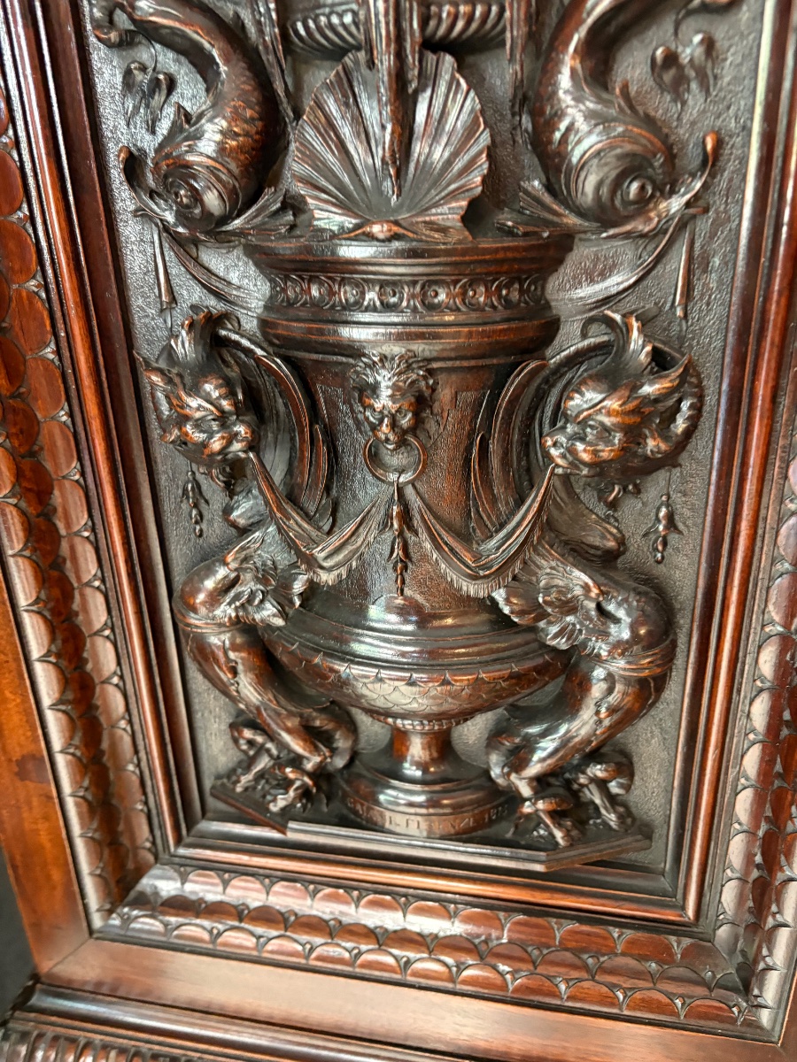 Horloge de parquet ancienne, signée Egisto Gajani, Florence, datée 1873-photo-5