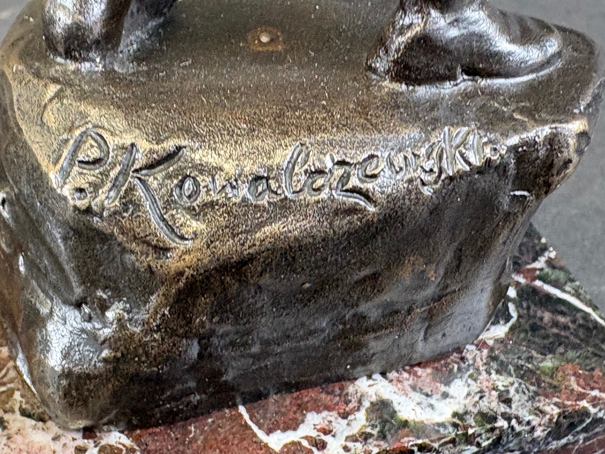 Bronze Sculpture, Signed By The Sculptor Paul Ludwig Kowalczewski (1865–1910)-photo-3