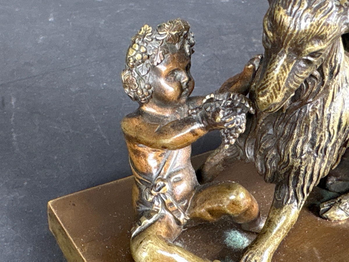  Bronze Sculpture—children With A Goat,  In The Style Of Clodion-photo-5