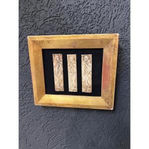 Ivory Reliefs In Gilded Wooden Frame 18/19 Ct