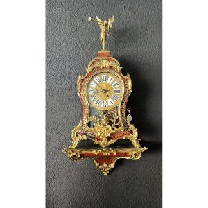 Imposant cartel Boulle français du XIXe siècle avec sa console d'origine, bronze doré 19ct