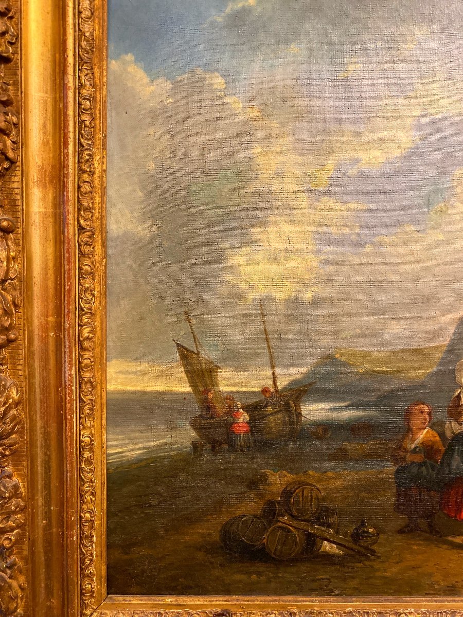 Oil On Canvas "the Fish Market" Signed Leonard Di…? -photo-7