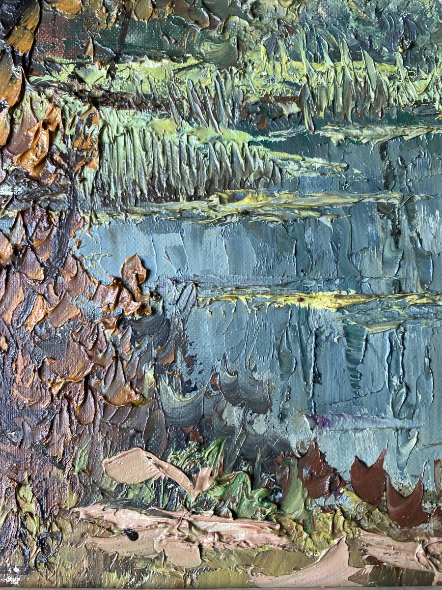 M.schwab (1946) "autumn Landscape" Oil On Canvas-photo-6