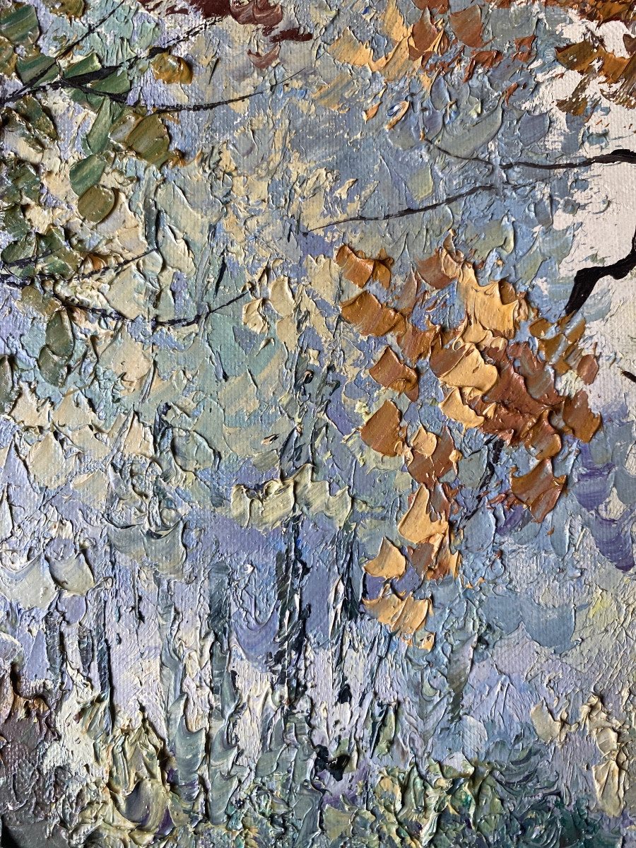 M.schwab (1946) "autumn Landscape" Oil On Canvas-photo-7
