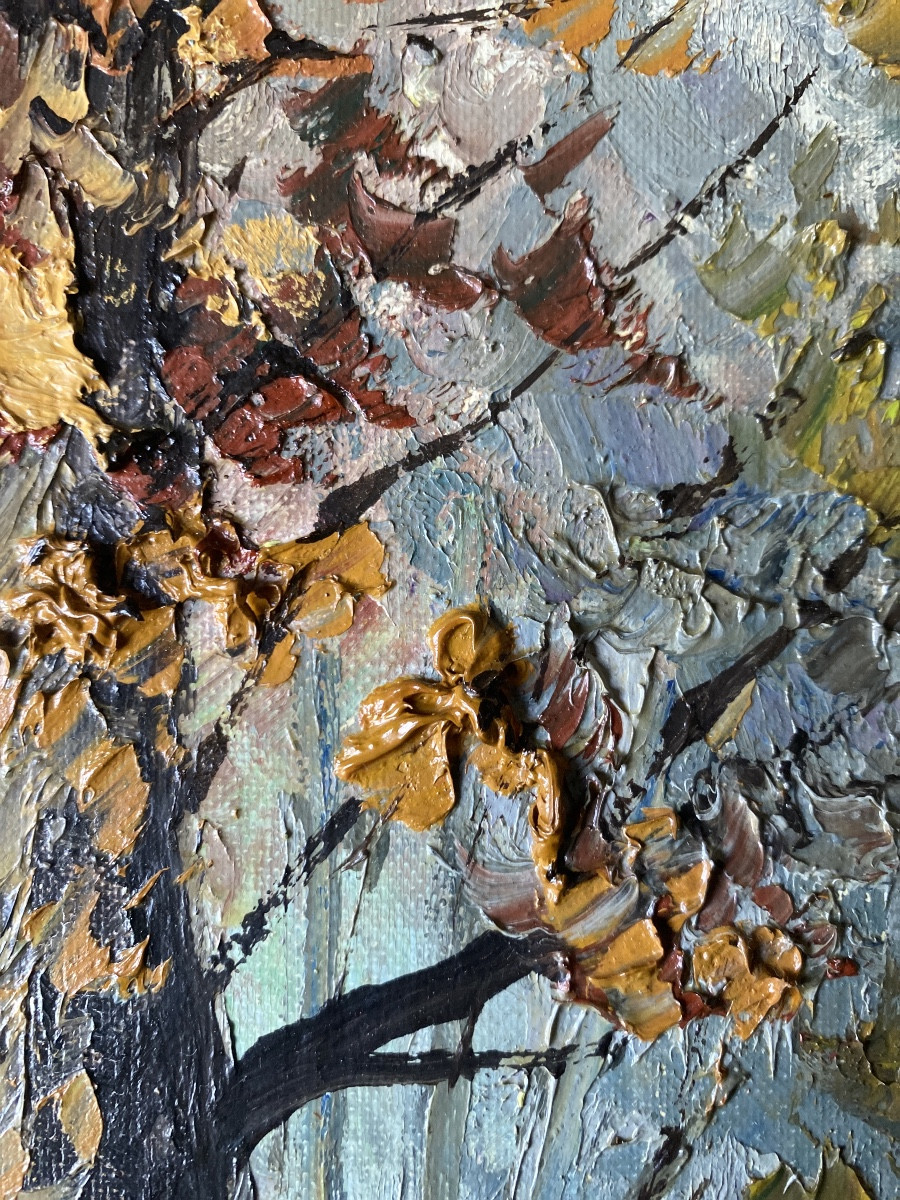 M.schwab (1946) "autumn Landscape" Oil On Canvas-photo-8