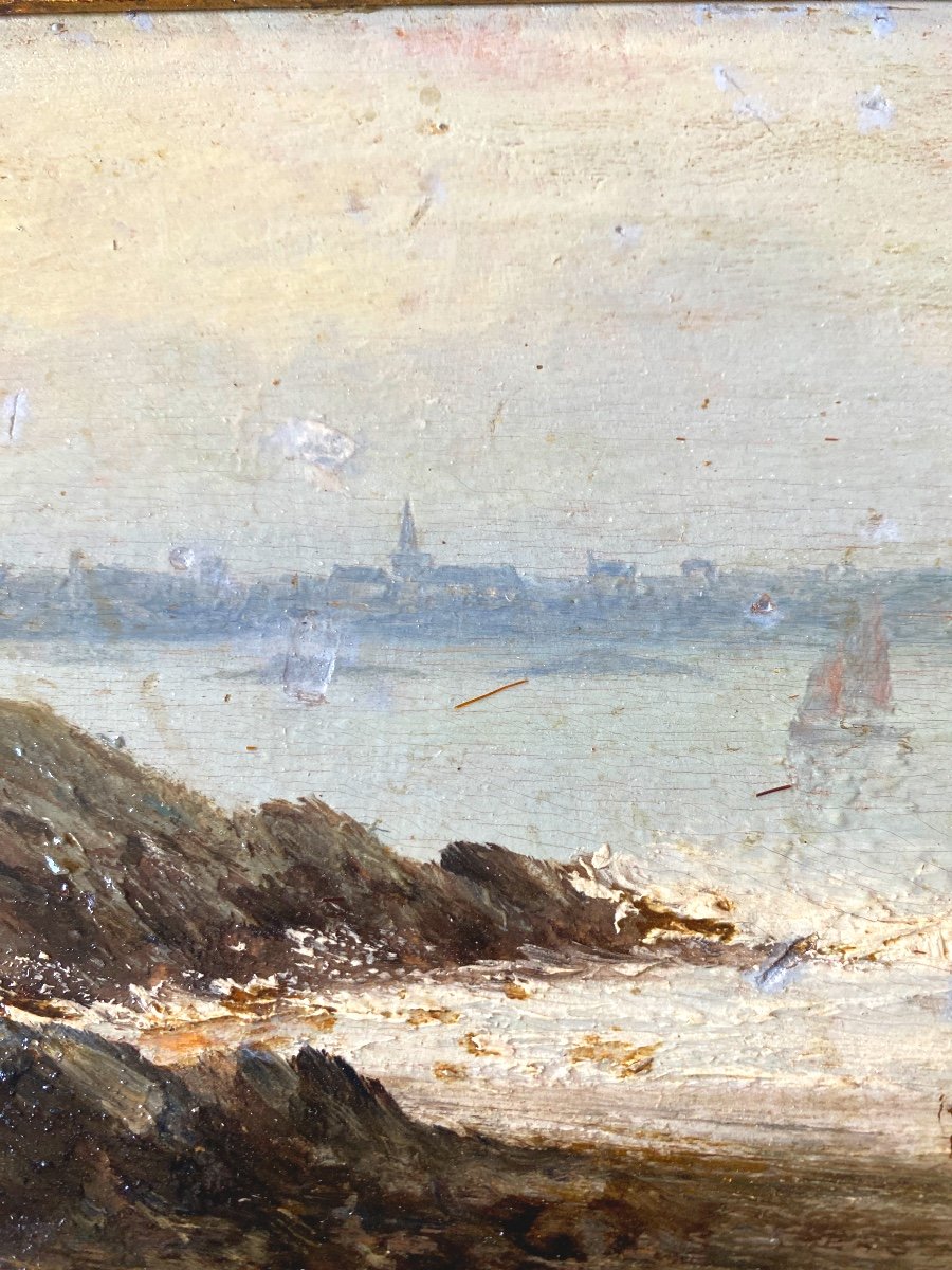 Oil On Wood 19th Century "exceptional View" Signed -photo-3
