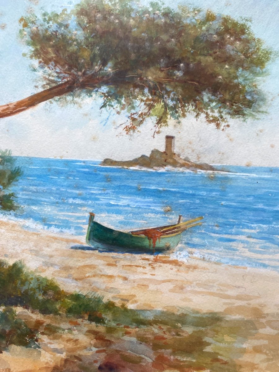 François Gilletta-cambianis (20th Century). “the Mediterranean”. Pair Of Watercolors.-photo-3