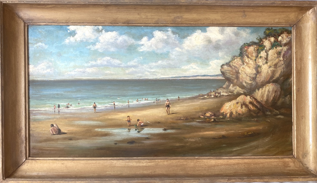 Georges Castaing (1895-1971) “basque Country Beach”-photo-2