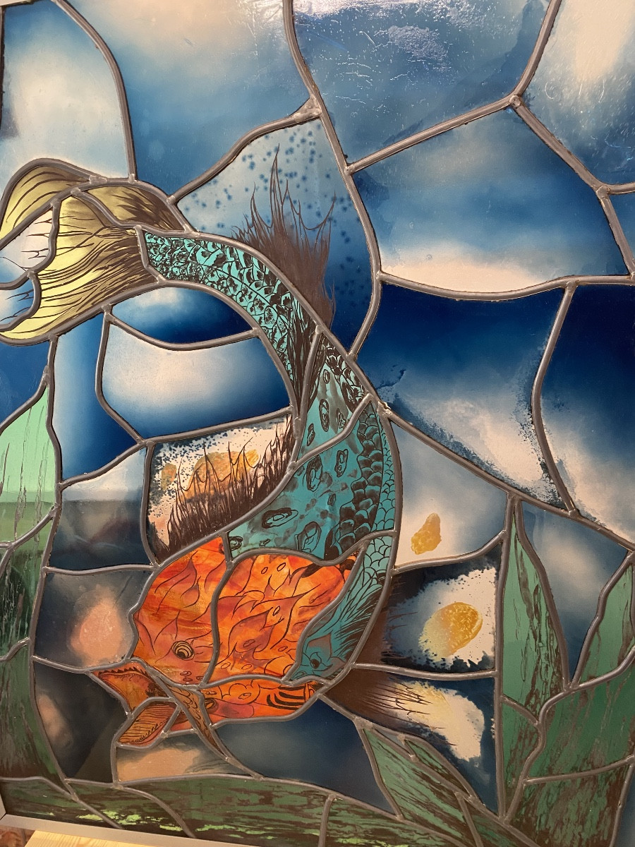 Tableau Vitrail Jean Hennau«le Messager Des Abysses »-photo-2