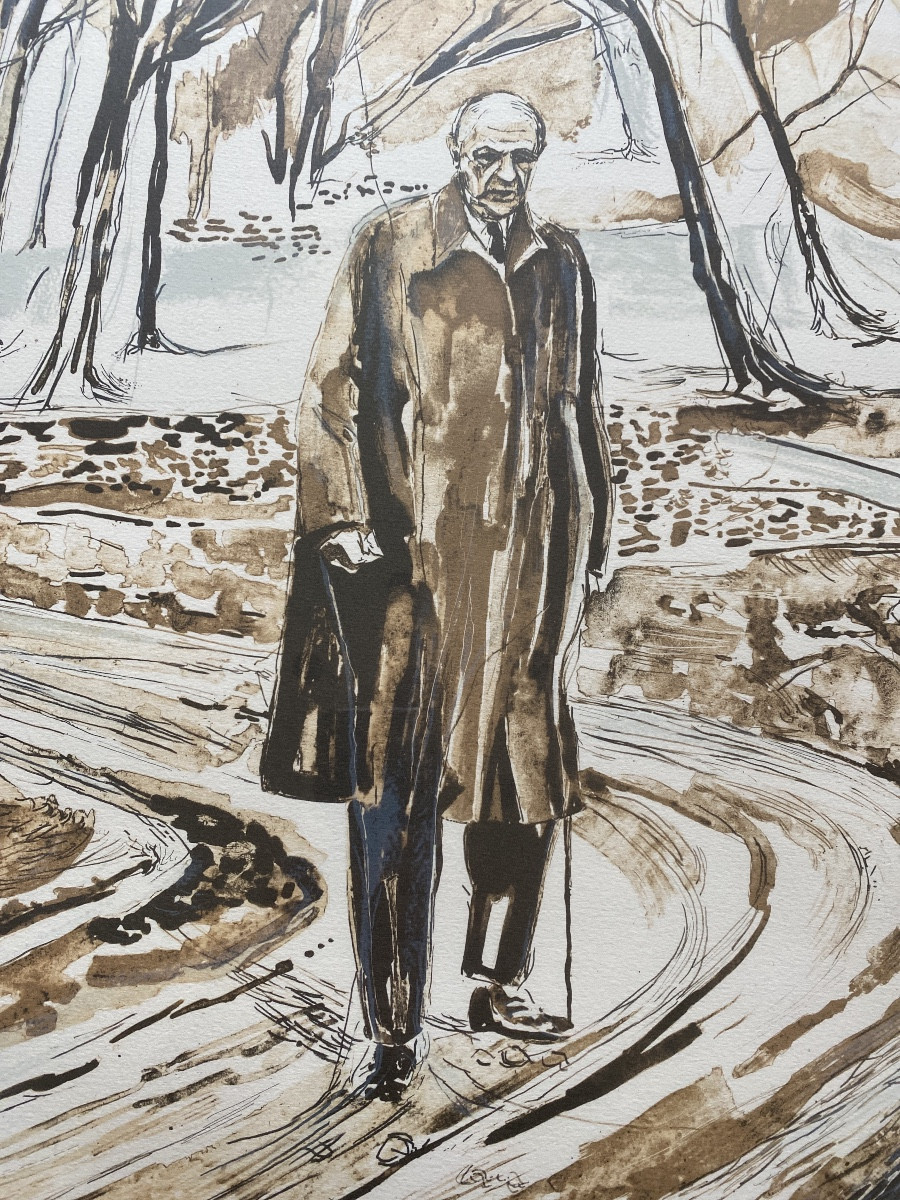 General De Gaulle On The March - Original Signed And Numbered Lithograph -photo-4