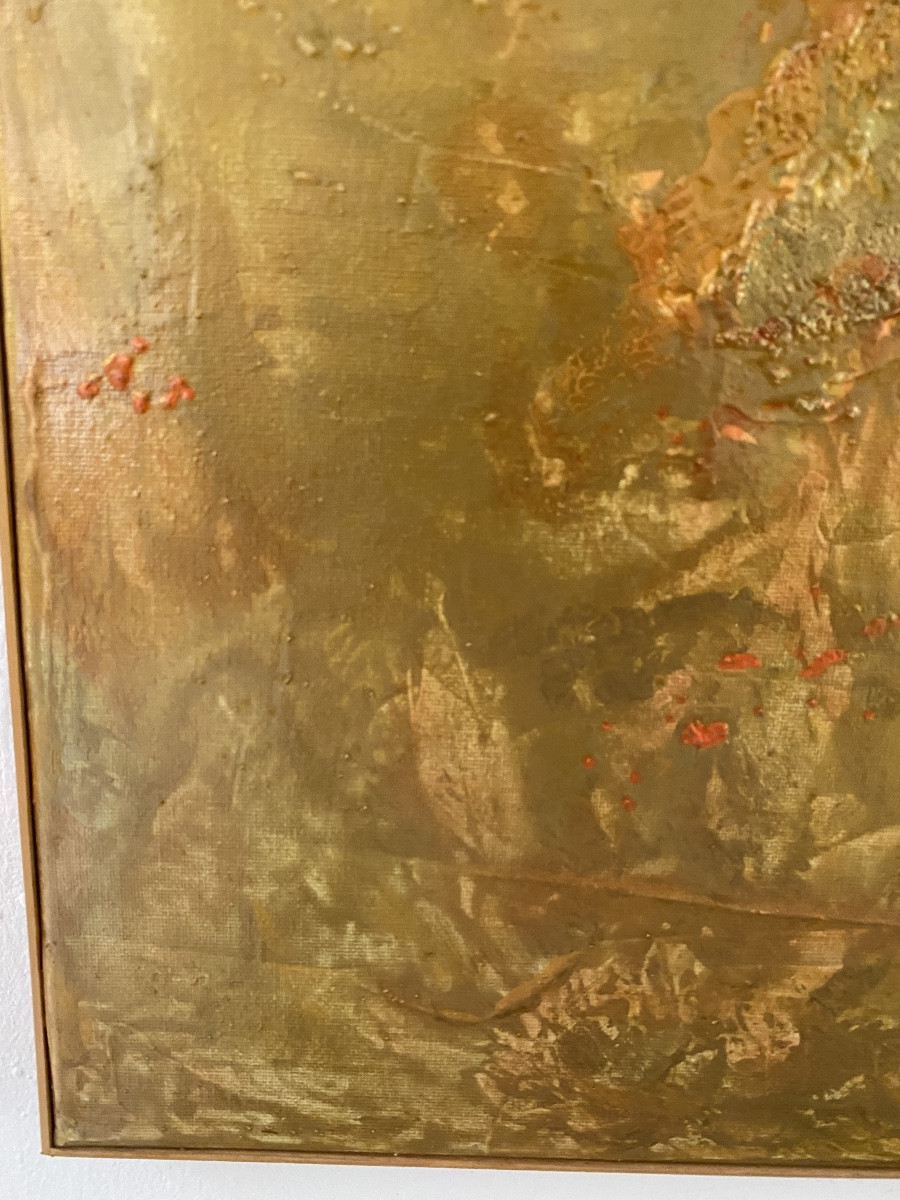 Jean Hennau (20th-21st) – “golden Lights” – Oil On Canvas, 100 X 81 Cm, Framed-photo-3