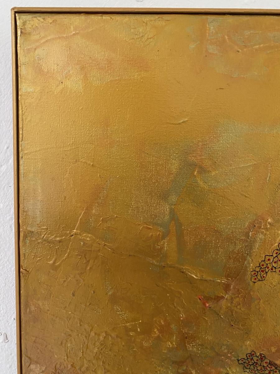 Jean Hennau (20th-21st) – “golden Lights” – Oil On Canvas, 100 X 81 Cm, Framed-photo-4