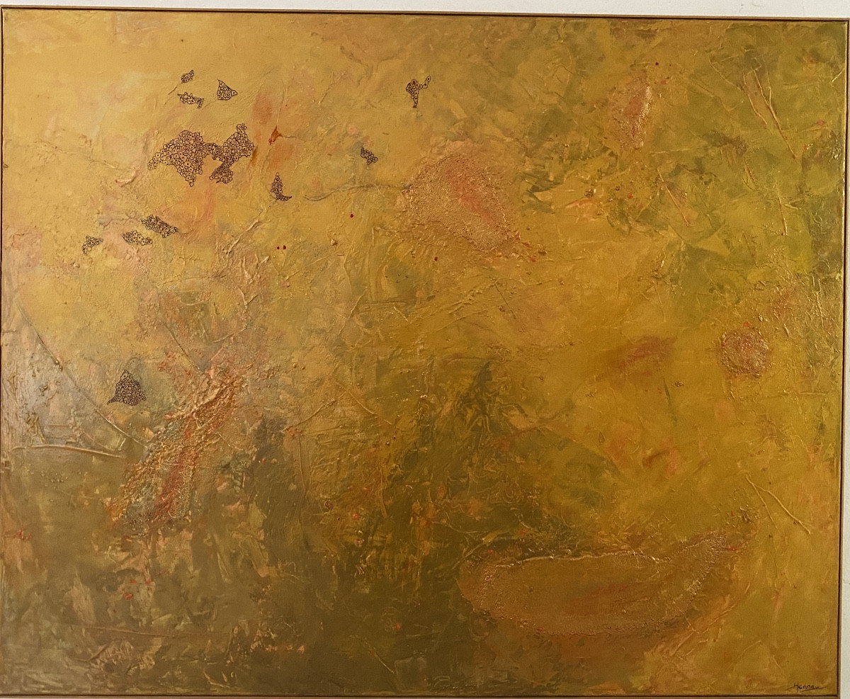 Jean Hennau (20th-21st) – “golden Lights” – Oil On Canvas, 100 X 81 Cm, Framed-photo-5