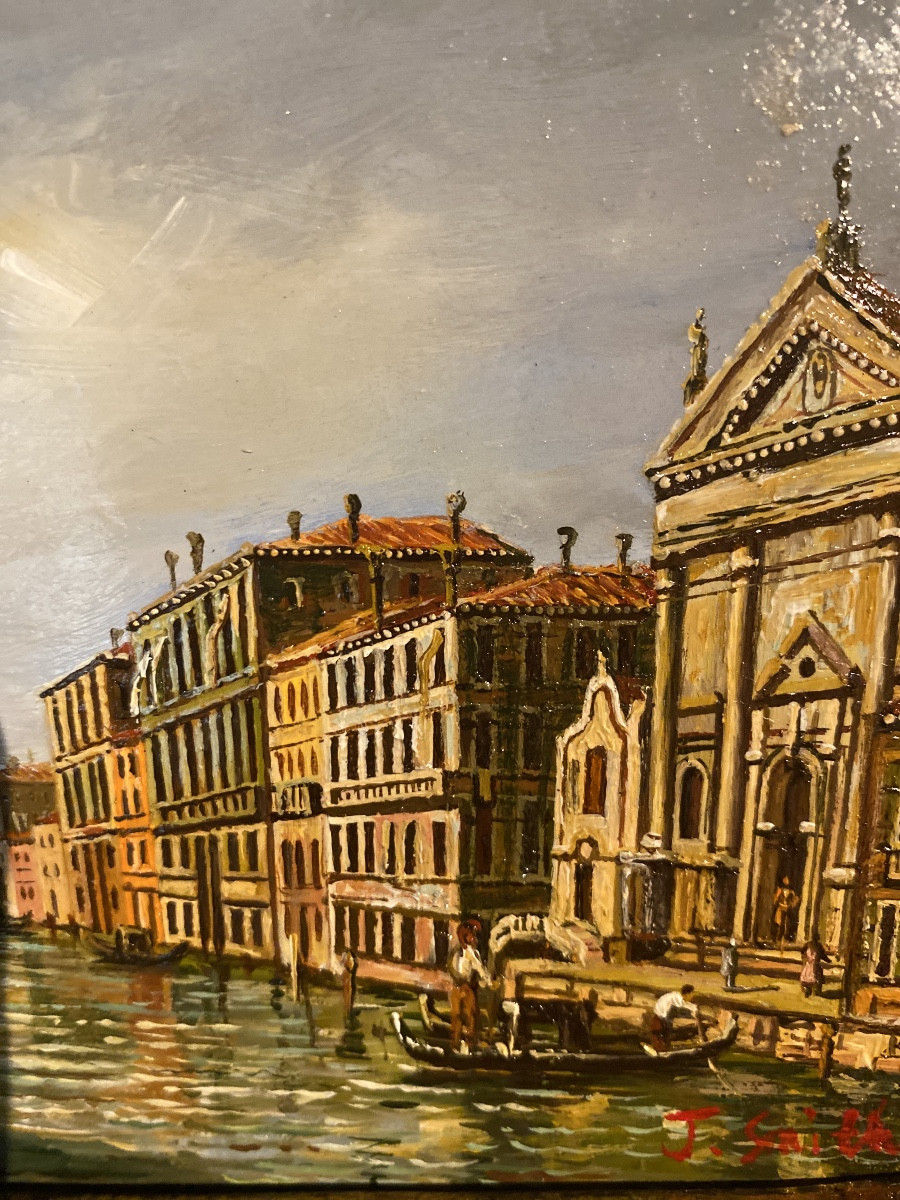 Venice "view From The Grand Canal" Signed J.smith -photo-3