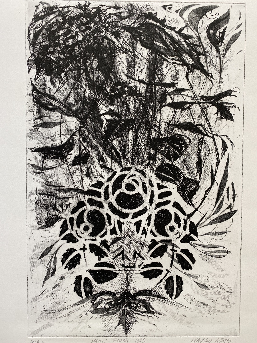 Mario Abis (1924-2004) "fiori", 1973 - Original Signed Etching And Aquatint -photo-1