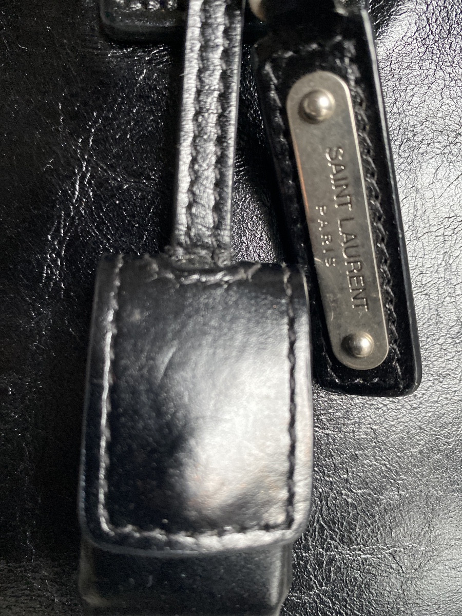 Saint Laurent Paris Large Day Bag – Black Leather – 45 X 29 Cm-photo-5