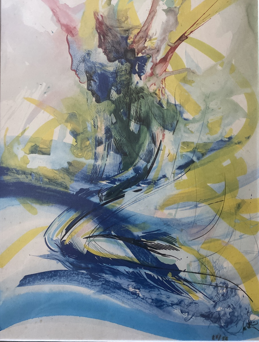 RAYMOND MORETTI (1931-2005)«visage en fusion»Lithographie signée et numérotée -photo-2