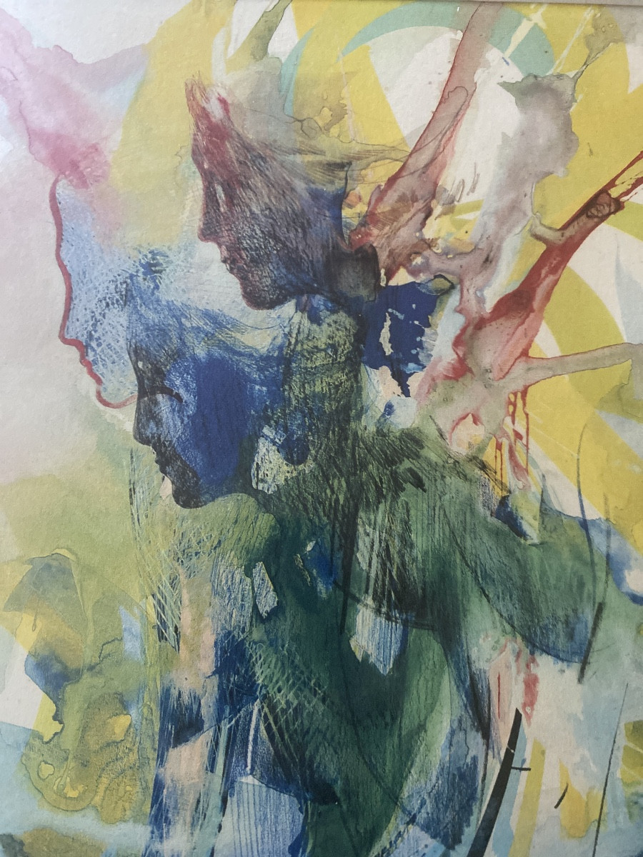 RAYMOND MORETTI (1931-2005)«visage en fusion»Lithographie signée et numérotée -photo-3