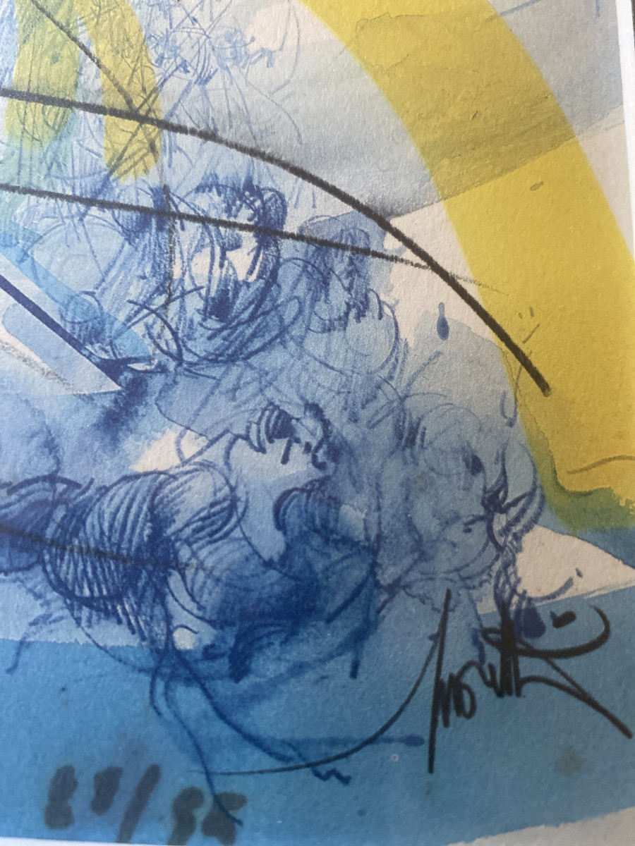 RAYMOND MORETTI (1931-2005)«visage en fusion»Lithographie signée et numérotée -photo-4