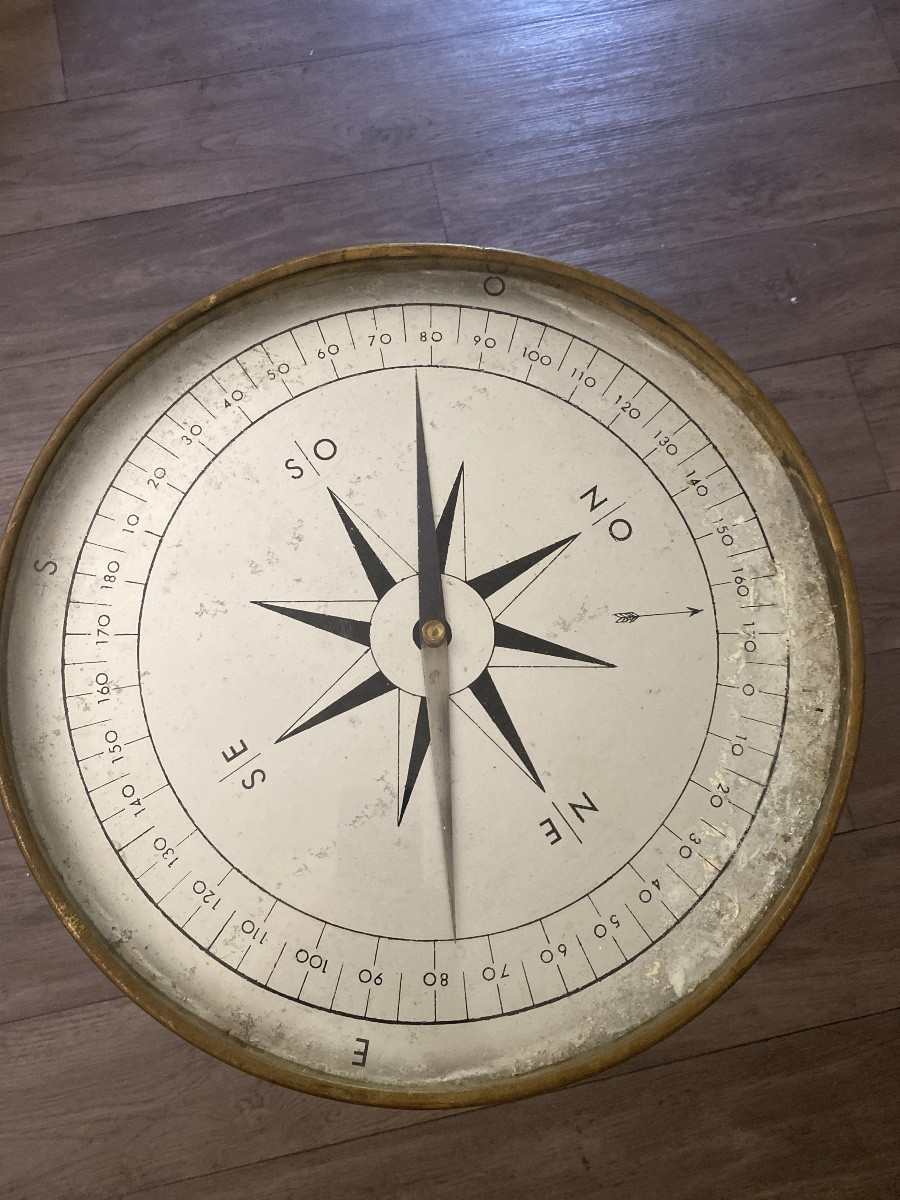 Table Boussole vintage fonctionnelle en Laiton -vers 1950-1970-photo-1
