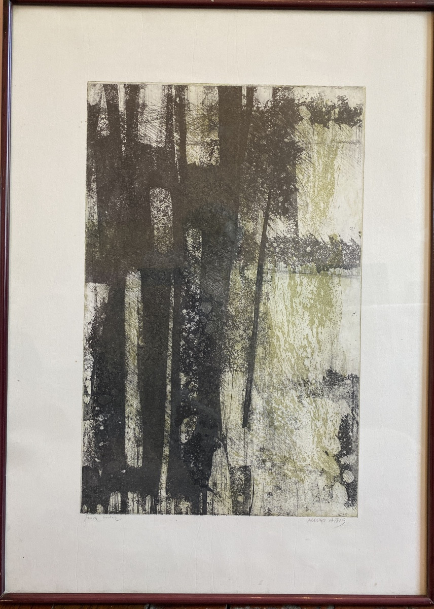 MARIO ABIS(1924-2004) Eau forte abstraite.Épreuve unique.