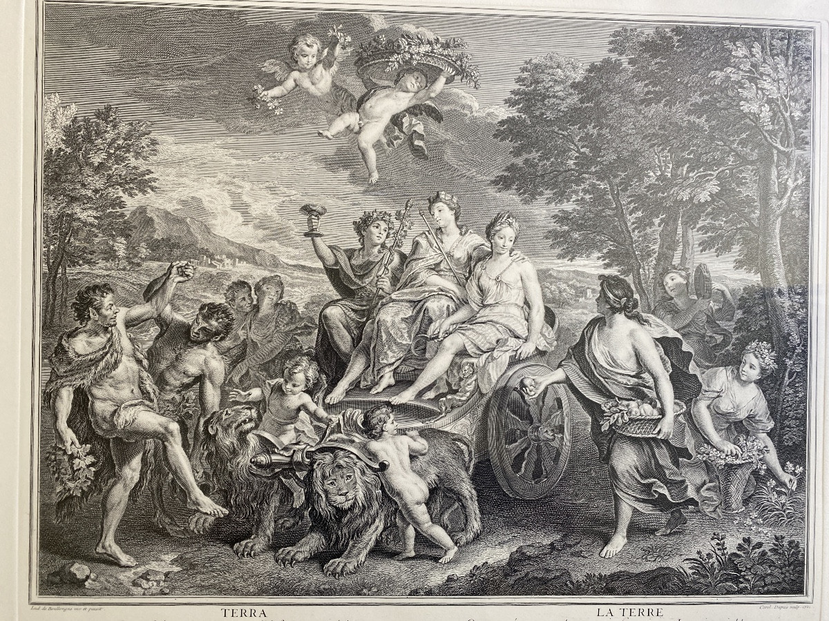 Grande gravure allégorique d’après Louis de Boullogne – “La Terre” – Chalcographie du Louvre-photo-2