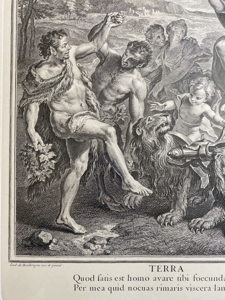 Grande gravure allégorique d’après Louis de Boullogne – “La Terre” – Chalcographie du Louvre-photo-1