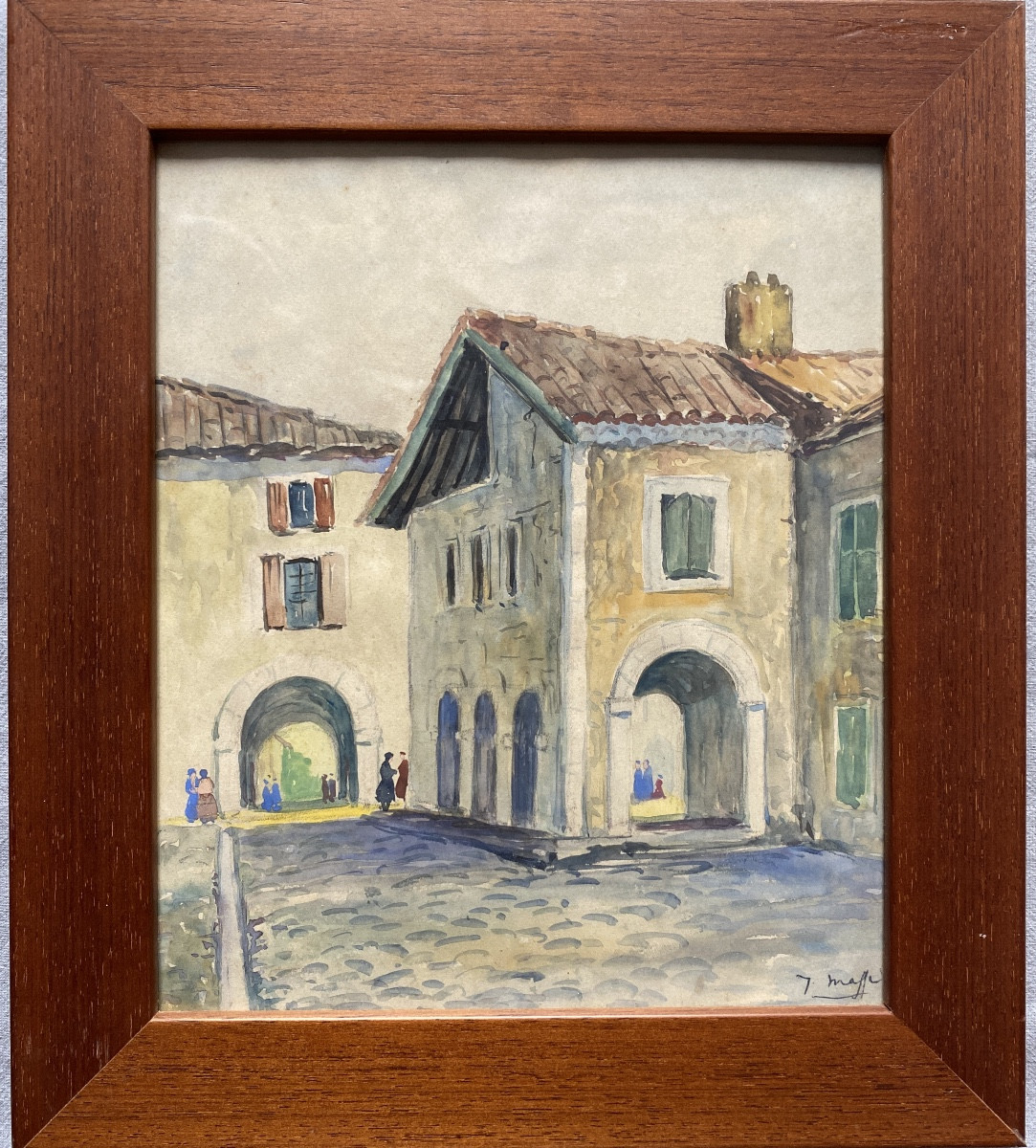 Yvon Masse (1892–1957) – “lively Street In The Basque Country”