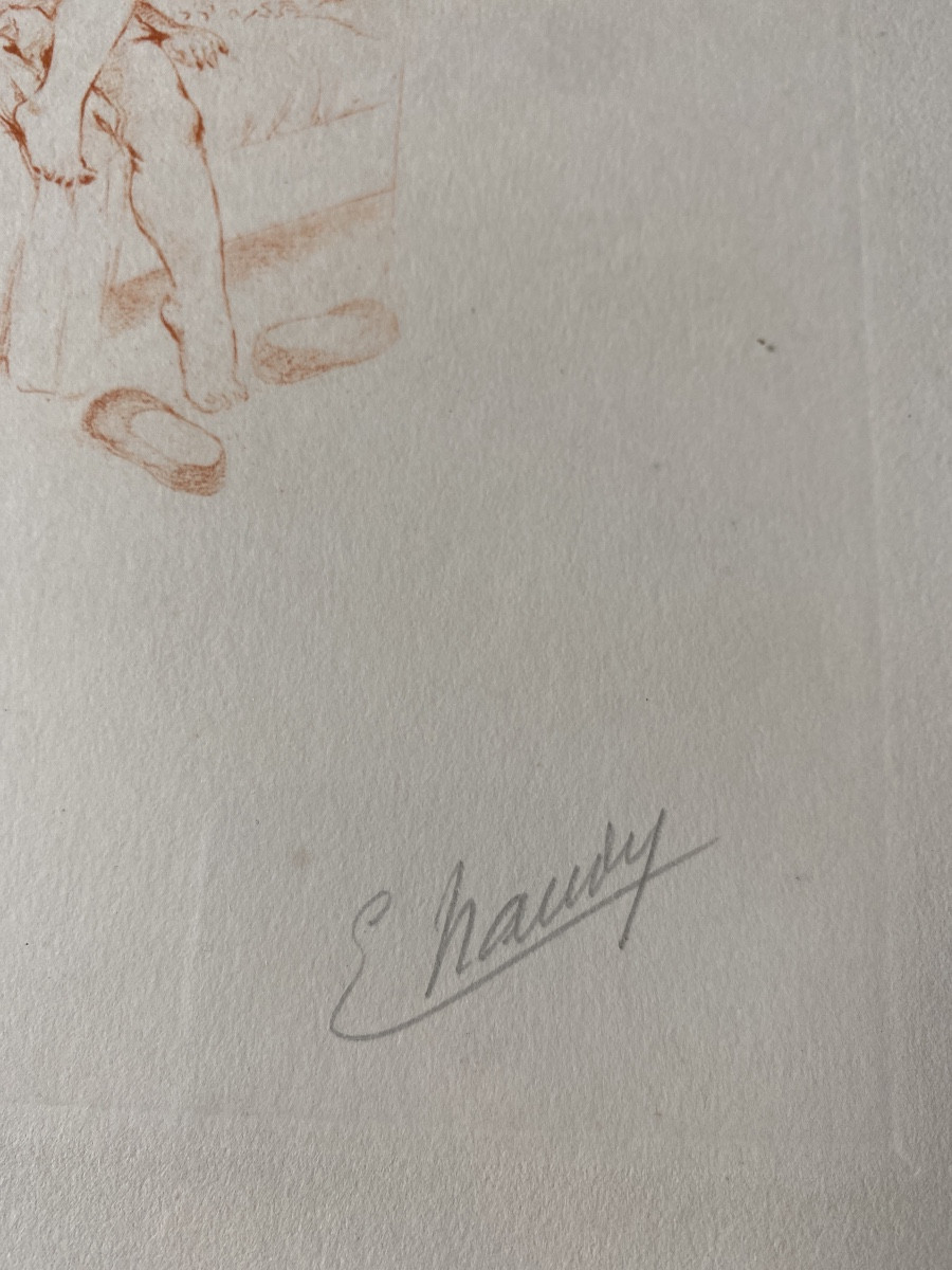 Émile Renaudin (pseudonyme E. Naudy) – Suite de trois lithographies rehaussées et signées au cr-photo-2