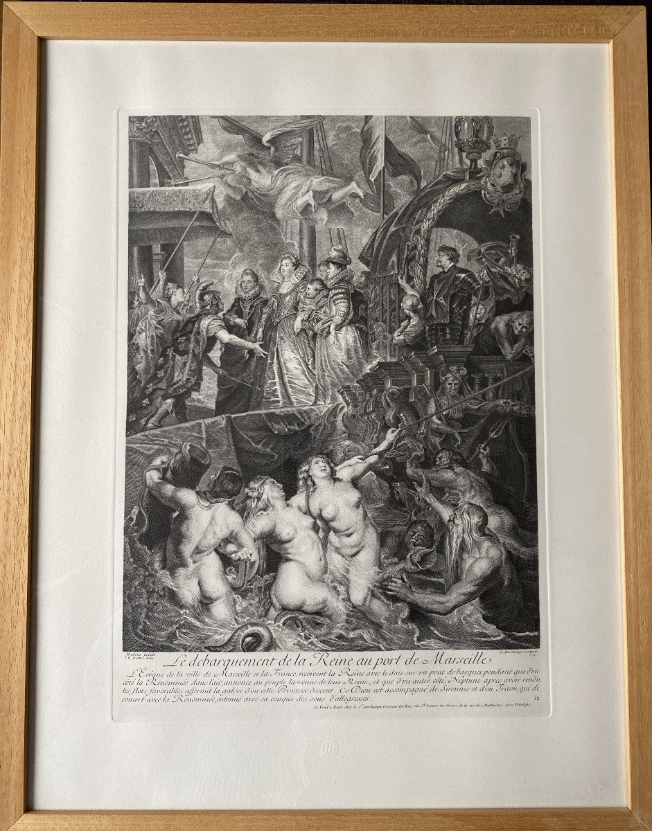 Gravure « Le débarquement de la reine au port de Marseille d’après Rubens (1577-1640)
