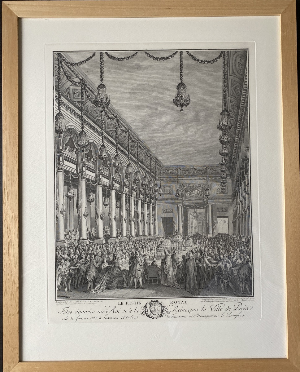 The Royal Feast – Engraving From The Louvre Chalcography