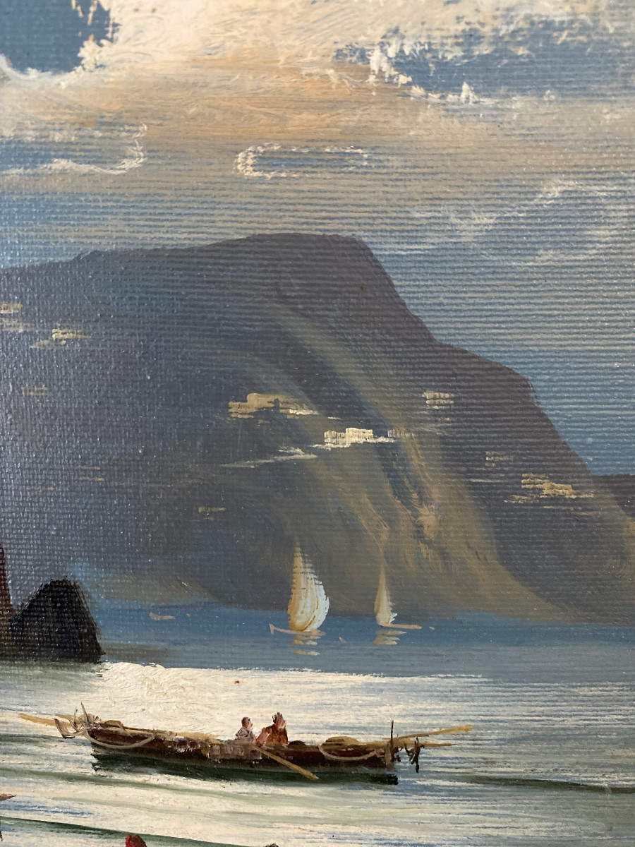 Mario GALANTI (Naples 1923 – 1998) Marina ligure – Tellaro, la chiesa di San Giorgio .-photo-2