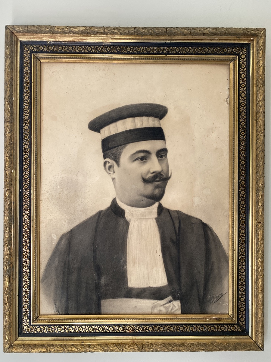 Grand portrait d’avocat ou magistrat – Signé A. Duverger – vers 1890/1910-photo-2