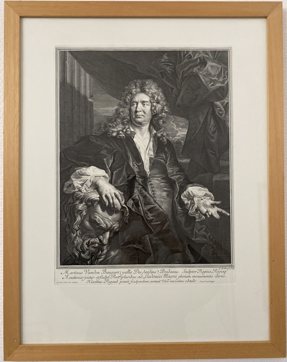 Gravure de la Chalcographie du Louvre – Portrait du sculpteur Martin Desjardins (1637–1694)