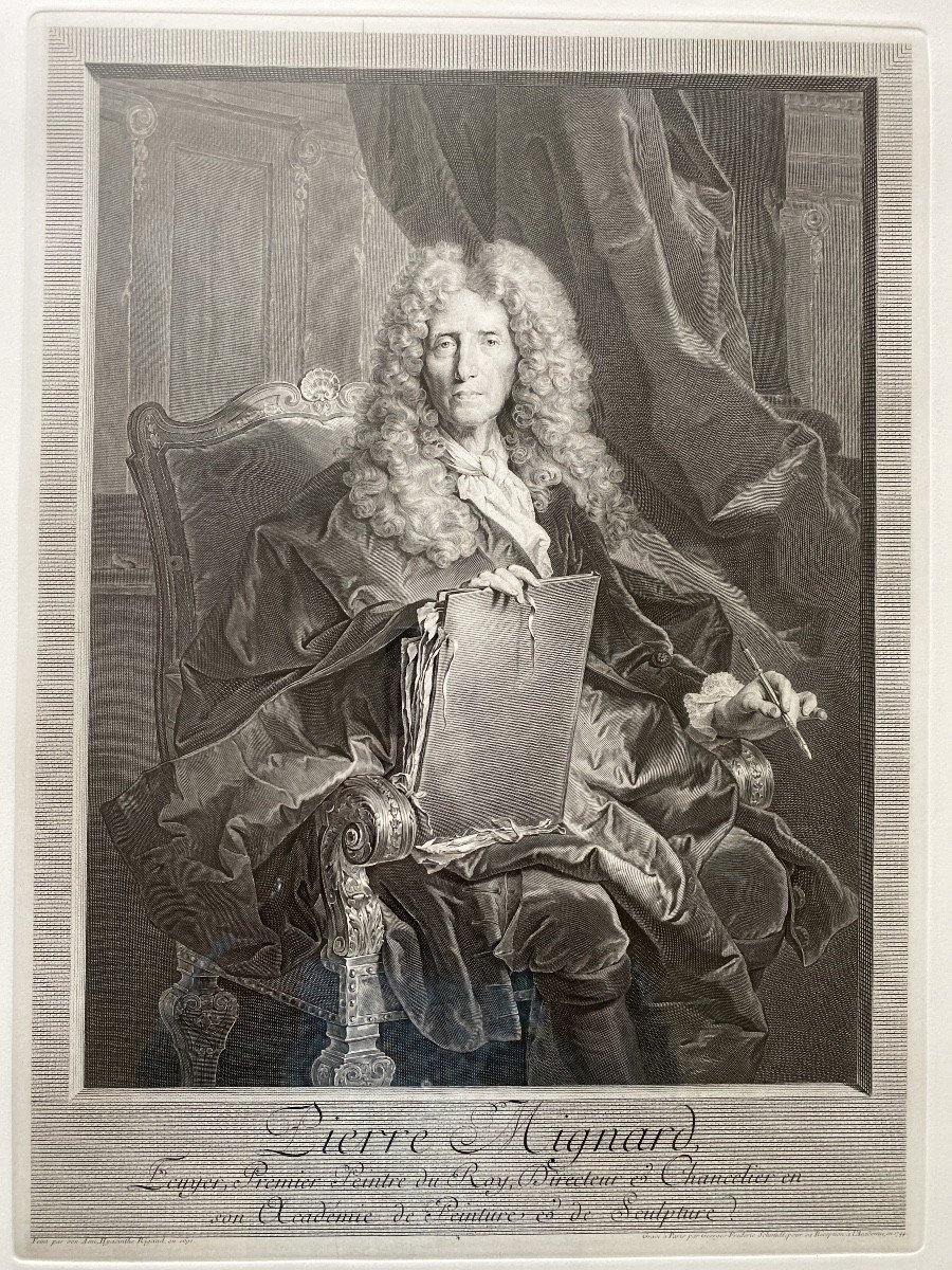 Georges Frédéric Schmidt (1712-1775) Hyacinthe Rigaud (1659-1743) Portrait de Pierre MIGNARD.  -photo-2