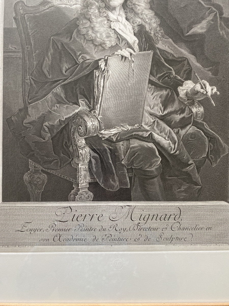 Georges Frédéric Schmidt (1712-1775) Hyacinthe Rigaud (1659-1743) Portrait de Pierre MIGNARD.  -photo-1