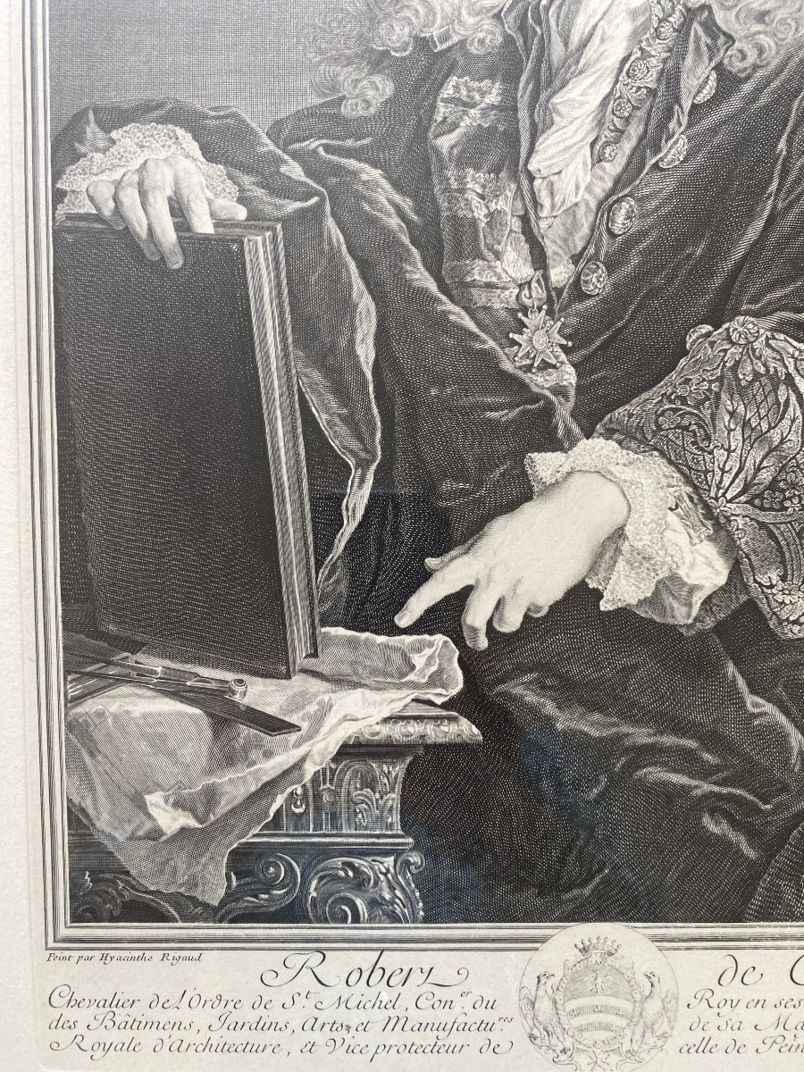 Pierre Drevet (1663-1738), After Hyacinthe Rigaud (1659-1743) Portrait Of Robert De Cotte (16-photo-3